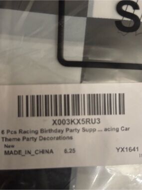 Racing Car Theme Birthday Party Decorations - Black